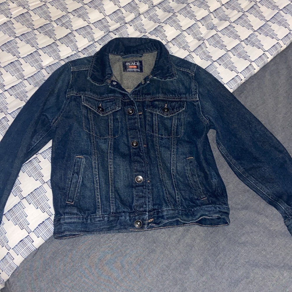 Kids Denim Jacket w/ Tiger Patch on back - Picture 3 of 8